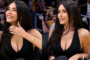 火辣性感！“啤酒妹”观战湖人曾约会格里芬+贝克汉姆大儿子